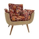 Ver imagem 1 de Poltrona Decorativa Opala Composê Estampado Floral e Bege