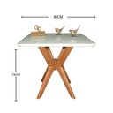 Ver imagem 2 de Mesa Jantar Pandora Tampo Quadrado Laca com Vidro 80cm Off White