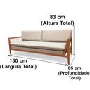 Ver imagem 4 de Sofá Pleno Ozki 150 Cm Madeira Eucalipto Cedro Tecido Bege Corda Redonda Rami