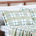 Ver imagem 3 de Jogo Cama Lençol Belle Queen 400 Fios Estampado 4 Peças Grid Verde
