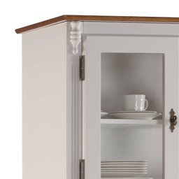 Cristaleira Arca e Oratório 6 Portas 2 Gavetas com Pés Luis Xv 60632 Linz Móveis - Off White/Imbuia - 2