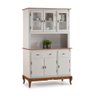 Cristaleira Arca e Oratório 6 Portas 2 Gavetas com Pés Luis Xv 60632 Linz Móveis - Off White/Imbuia - 1