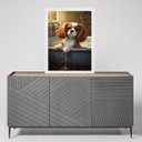 Ver imagem 2 de Quadro para Banheiro Cão Charles Spaniel 24x18cm:moldura Branca
