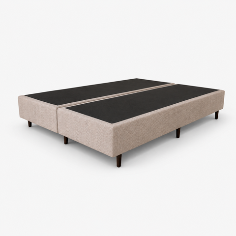 Base Box Cama Queen Lume Divani Bipartida com Revestimento em Malha Bordada Design Clean e Elegância