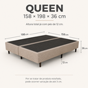 Ver imagem 7 de Base Box Cama Queen Lume Divani Bipartida com Revestimento em Malha Bordada Design Clean e Elegância