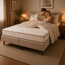 Ver mais imagens de Base Box Cama Queen Lume Divani Bipartida com Revestimento em Malha Bordada Design Clean e Elegância