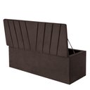 Ver imagem 1 de Calçadeira Baú Recamier Estofada Cama de Solteiro 90cm Bélgica Corino Marrom- Mabe Magazine