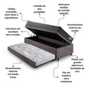 Ver imagem 5 de Bicama Box Baú Viúva 120x203 Suede Cinza com Colchão Adapto Molas Ensacadas Ecoflex