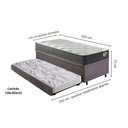 Ver imagem 2 de Bicama Box Baú Viúva 120x203 Suede Cinza com Colchão Adapto Molas Ensacadas Ecoflex