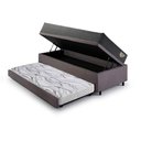 Ver imagem 4 de Bicama Box Baú Viúva 120x203 Suede Cinza com Colchão Adapto Molas Ensacadas Ecoflex