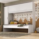 Ver imagem 7 de Cama Solteiro com Guarda-roupas para Colchão 88x188 Cm Casadinho Multimóveis Bb2650 Branco Branco