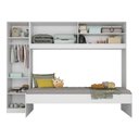Ver imagem 4 de Cama Solteiro com Guarda-roupas para Colchão 88x188 Cm Casadinho Multimóveis Bb2650 Branco Branco