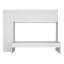 Ver imagem 3 de Cama Solteiro com Guarda-roupas para Colchão 88x188 Cm Casadinho Multimóveis Bb2650 Branco Branco
