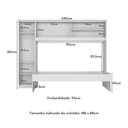Ver imagem 2 de Cama Solteiro com Guarda-roupas para Colchão 88x188 Cm Casadinho Multimóveis Bb2650 Branco Branco