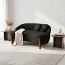 Ver imagem 2 de Namoradeira Sofá Feijão Moscou 130cm Orgânica Suede Preto