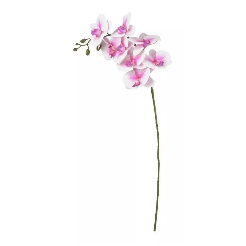 Flor Artificial Orquídea Branca 1 Galho 55cm