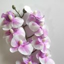 Ver imagem 2 de Flor Artificial Orquídea Branca 1 Galho 55cm