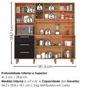 Ver imagem 3 de Kit Cozinha 6 Portas 3 Gavetas 182 cm Mari Cinamomo Preto Zanz