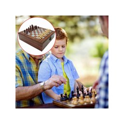 Jogo De Xadrez Dominó Cartas Caixa Madeira Luxo Bekasa W0250 - 6