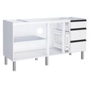 Ver imagem 2 de Gabinete para Cozinha Ga em Aço 1.75 Cm 3 Gavetas com Corrediças Telescópicas e Puxadores e Pés em a