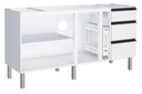Ver imagem 2 de Gabinete para Cozinha Ga em Aço 1.75 Cm 3 Gavetas com Corrediças Telescópicas e Puxadores e Pés em a