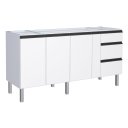 Ver imagem 1 de Gabinete para Cozinha Ga em Aço 1.75 Cm 3 Gavetas com Corrediças Telescópicas e Puxadores e Pés em a