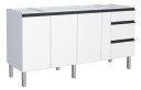 Ver imagem 1 de Gabinete para Cozinha Ga em Aço 1.75 Cm 3 Gavetas com Corrediças Telescópicas e Puxadores e Pés em a