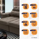 Ver imagem 6 de Sofá Retrátil Reclinável Verona 1,50m Suede Velut Marrom Claro Molas no Assento - King House