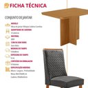 Ver imagem 4 de Mesa de Jantar Olimpia 4 Lugares Retangular MDF Grafite e Naturalle Moderna 120cm