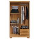 Ver imagem 4 de Guarda Roupa Solteiro 4 Portas 2 Gavetas 188x99 cm Madri Cedro Rudk