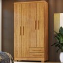 Ver imagem 2 de Guarda Roupa Solteiro 4 Portas 2 Gavetas 188x99 cm Madri Cedro Rudk