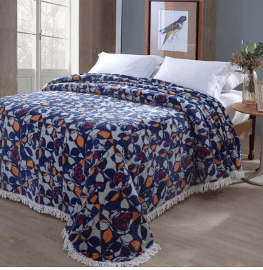 Colcha Chenille Jolitex Casal Rafaella Azul 2,20mx2,40m