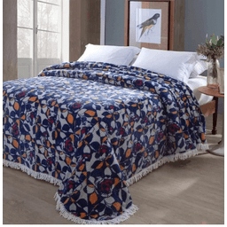 Colcha Chenille Jolitex Casal Rafaella Azul 2,20mx2,40m - 1