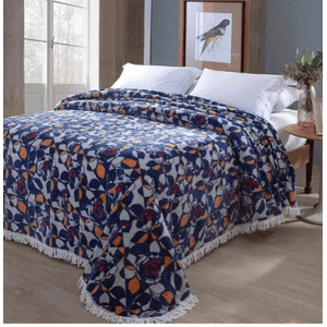 Colcha Chenille Jolitex Casal Rafaella Azul 2,20mx2,40m