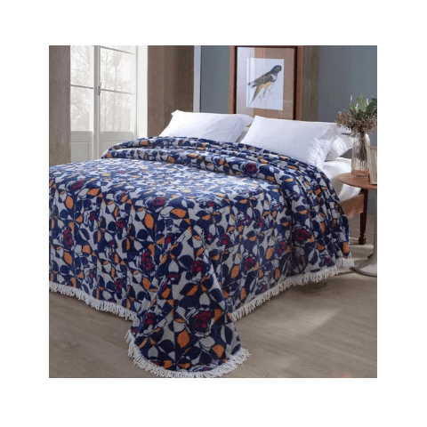 Colcha Chenille Jolitex Casal Rafaella Azul 2,20mx2,40m