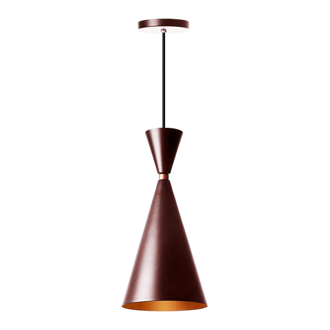 Lustre Pendente Interno Moscou Alumínio Decorações Cor: Marrom