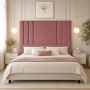 Ver imagem 1 de Cabeceira Suede 140 cm Casal Moderna Frame Estofada Cama Box:Rose