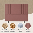 Ver imagem 5 de Cabeceira Suede 140 cm Casal Moderna Frame Estofada Cama Box:Rose