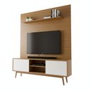 Ver imagem 2 de Rack com Painel para TV até 75 Polegadas Pés em Madeira Maciça MDF 210cmx180cm Origem Marrom