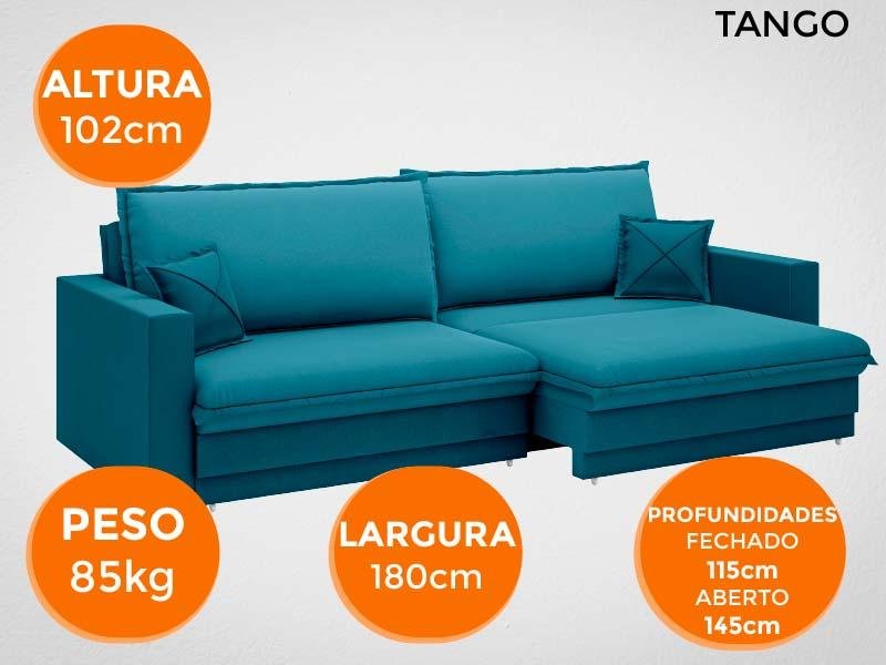 Sofá Tango 1,80M Sem Caixa, Retrátil e Reclinável Velosuede Royal - Netsofás - 7