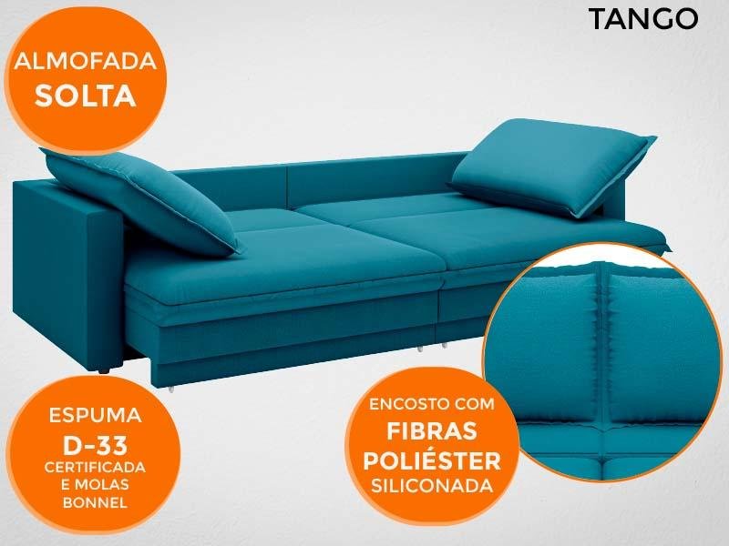 Sofá Tango 1,80M Sem Caixa, Retrátil e Reclinável Velosuede Royal - Netsofás - 4