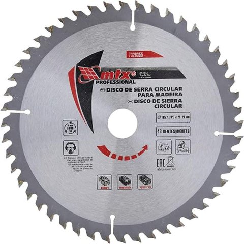 Serra Circular Disco Widea 48 Dentes 185mm 7 1-4 Madeira Corte Preciso Mtx