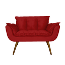 Ver imagem 1 de Namoradeira Poltrona Sofá 2 Lugares Sala de Estar Opala Suede Vermelho - LM DECOR