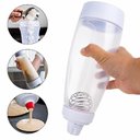 Ver imagem 1 de Garrafa Dosadora para Massas Misturador Sistema Espremivel Marcacoes Cups e ml Branco 1L