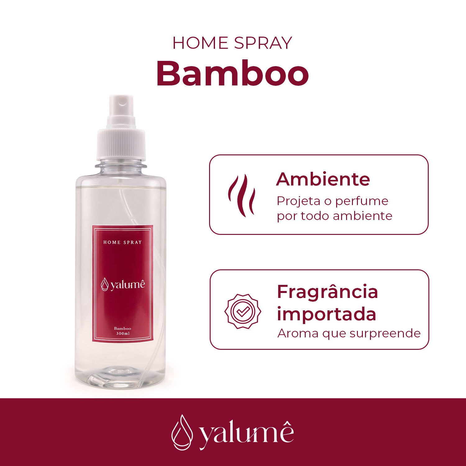 Home Spray Bamboo 300ml - Yalumê  - Aromatizador de Ambiente Spray, Perfume para casa - 2