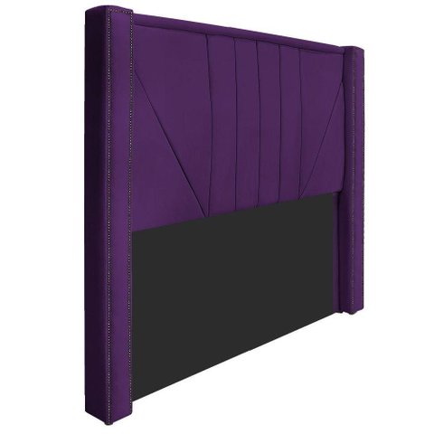 Cabeceira Queen 160 Cm Para Cama Box Suede Roxo