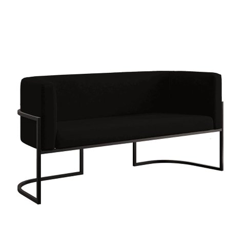 Sofá 2 Lugares para Recepção com Base Reforçada – Balaqui Cor:preto