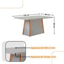 Ver imagem 4 de Mesa de Jantar Diane e 4 Cadeiras Melissa Moderna M... Veludo Creme/off//serig Off com Vidro