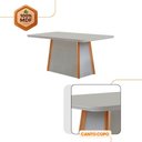 Ver imagem 5 de Mesa de Jantar Diane e 4 Cadeiras Melissa Moderna M... Veludo Creme/off//serig Off com Vidro