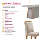 Ver imagem 6 de Mesa de Jantar Diane e 4 Cadeiras Melissa Moderna M... Veludo Creme/off//serig Off com Vidro
